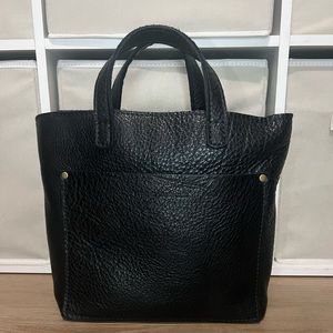 Portland Leather Goods Pebbled Black Zippered Mini Crossbody